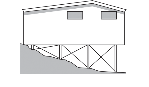 drawing of a home on a hillside