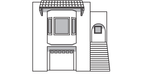 drawing of a home over a garage